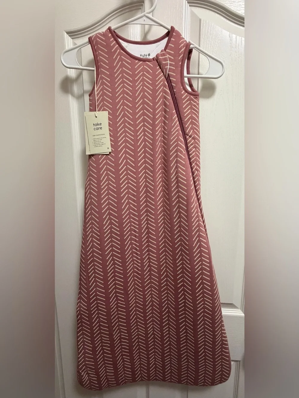 NWT Kyte Baby Dusty Rose Herringbone Sleep Bag L 2.5 TOG Bamboo Wearable Blanket